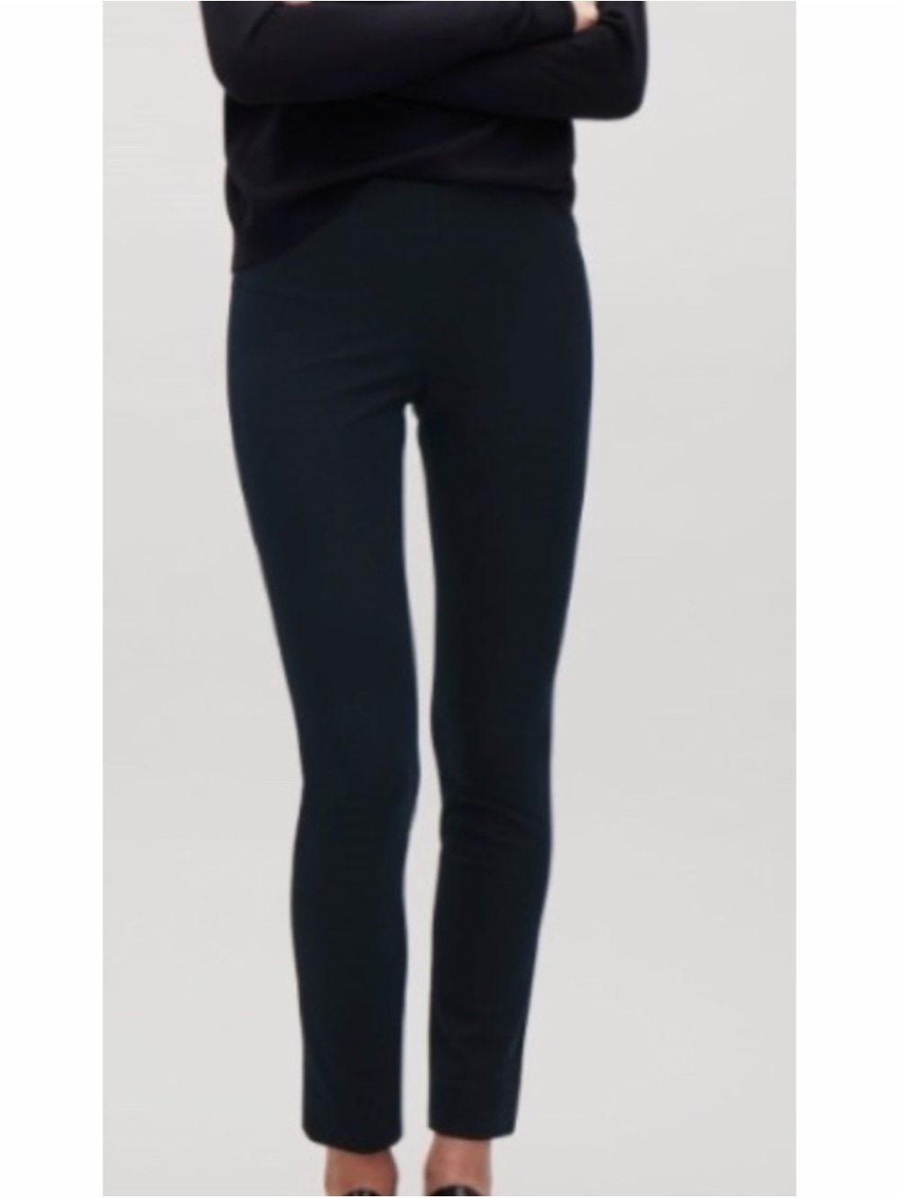 COS Slim Crop Ankle Zip Pants Black